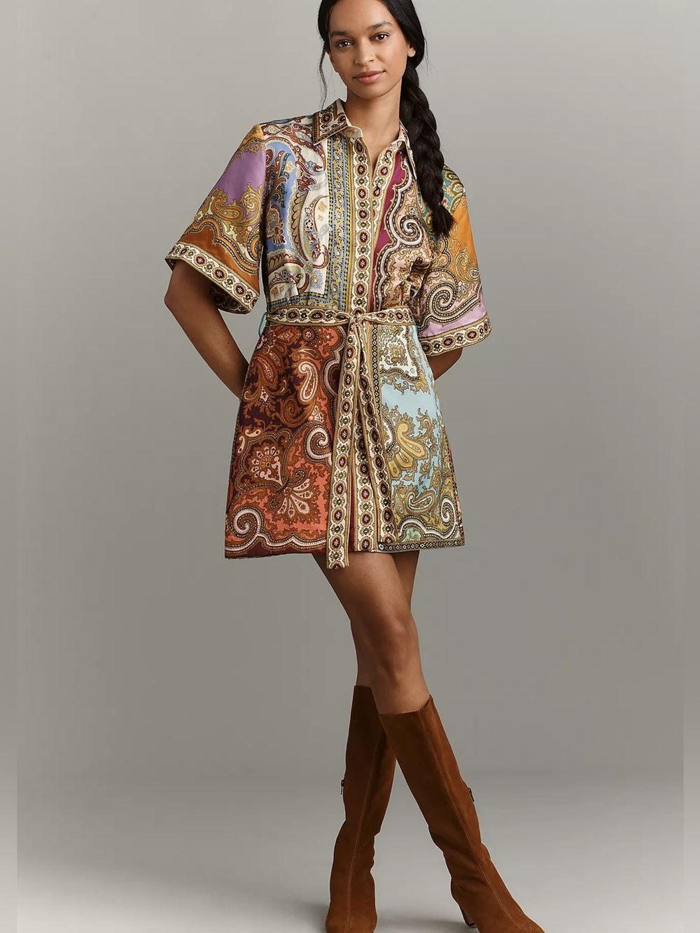 Alemais Clemenza Spliced Mini Dress, US2